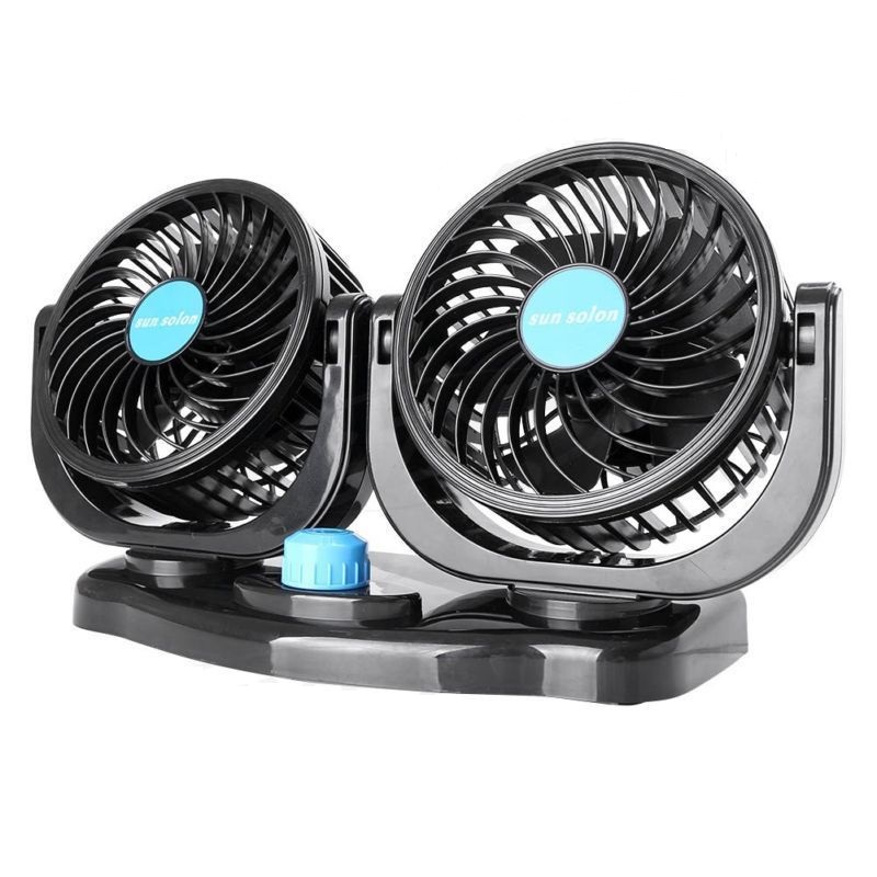 Portable Double Interior Car Fan 12V